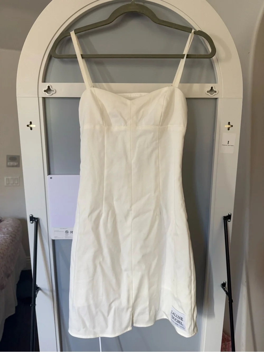 LaLuneDuCiel White Corset Midi Dress | Size M | Open Back